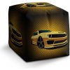 Sablio Taburet Cube Chevrolet Camaro Žltá mriežka: 40x40x40 cm