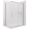 CERANO - Sprchovací kút Lantono - pravá - 8 mm - Soft-Close - chróm, mliečne sklo - 160x80 cm - posuvný