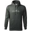 EKG baseball loptička - Mikina pánska Cape s kapucňou - XL ( Tmavá bridlica (sivá so zeleným nádychom) )