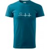 EKG zuby - Klasické pánske tričko vyššej gramáže - 3XL ( Petrolejová )