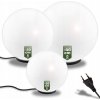 3x Záhradná lampa BIELA NAZEMNÁ GUĽA pre LED E27 VONKAJŠIA IP65 UV