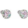 Evolution Group strieborné náušnice kôstky s krištálmi Swarovski mix farieb okrúhle 31336.3 sakura