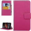Peňaženkové púzdro Litchi Magenta na Sony Xperia E5