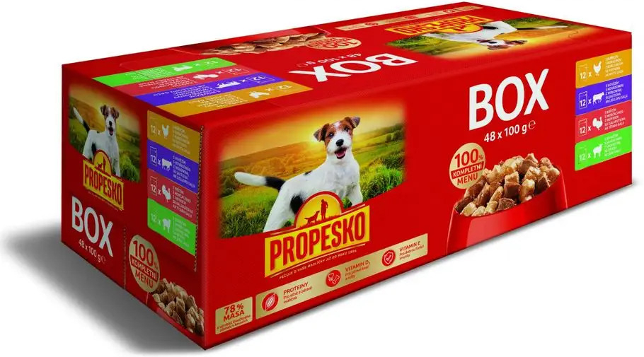 Propesko vrecko pes mix mäsa 48 x 100 g