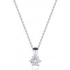 Šperky eshop - Briliantový náhrdelník z bieleho 14K zlata - okrúhly diamant v šesťcípom kotlíku S3BT508.59
