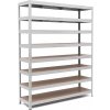 Policový regál Trestles RH 2200x1200x500, nosnosť 2000 kg, 8 políc Farba: sivá, Typ police: drevená MDF 5,4 mm