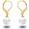 Swarovski e. zlaté, visiace náušnice Comet, biele chameleón see3542