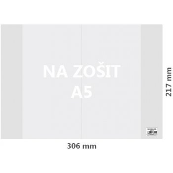 SADA 10ks Obal na zošit A5 PVC 306x217 mm hrubý transparentný