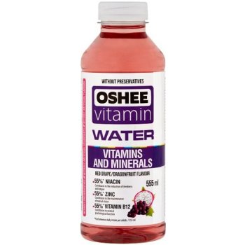 Oshee Vitamínová voda Minerály + vitamíny červené hrozno / dragonfruit 0,55 l