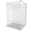 Mexen Kioto, sprchová zástena Walk-In 110 x 200 cm, 8mm číre sklo-námraza, medený matný profil, 800-110-002-65-35