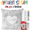 Vankúšik na vyfarbenie Love (Velikost polštáře: 55 x 55 cm)