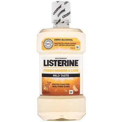 Listerine Fresh Ginger & Lime Mild Taste Mouthwash 500 ml ustní voda bez alkoholu pro zdravé dásně