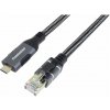 PremiumCord Ethernetový kábel USB-C -> LAN RJ45 101001000 Mb 2m ku31net2