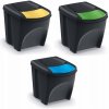 Sortibox Kôš na triedený odpad 25 l, 3 ks, čierna