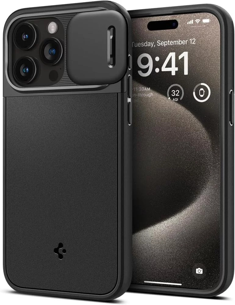 Púzdro Spigen Optik Armor MagSafe iPhone 15 Pro Max čierne