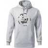 Krav maga maskáčový nápis - Mikina pánska Cape s kapucňou - 2XL ( Svetlosivý melír )