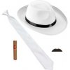 Pánsky biely gangsterský set z 20. rokov minulého storočia