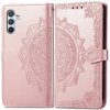 Peňaženkové puzdro Embossing Pattern Mandala Flower ružové – Samsung Galaxy A56