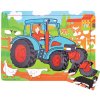Bigjigs Toys Drevené puzzle traktor 9 dielov