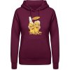 AWDis Hoodie Mikina - Pivný motív - Na zdravie - Purpurovočervená - XL - Dámske