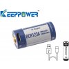 KeepPower P1634U1 RCR123A 16340 860mAh Li-ion 3V Button top s ochranou USB nabíjateľný akumulátor