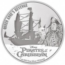 New Zealand Mint strieborná minca Piráti z Karibiku Pomsta kráľovnej Anny 2021 1 Oz