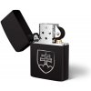 DRAGOWA benzínový zapaľovač s gravírovaním Slovenský znak, čierny