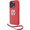 Obal DKNY PU Leather Stack Logo Wrist Strap Apple iPhone 14 Pro Max DKHCP14XPBSWSP Pink