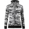 Volejbal lopta prso - Mikina dámska trendy zipper s kapucňou - 2XL ( Šedý maskáč )