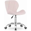 Zamatová otočná stolička AVOLA - ružová