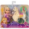 Princezná RAPUNZEL alebo BELLE s koníkom a kefou, bábika 15 cm
