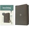 NLT Compact Giant Print Zipper Bible, Filament-Enabled Edition, Zipper (Red Letter, Leatherlike, Woven Cross Gray, Indexed)