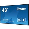 iiyama IIYAMA LH4360UHS-B1AG 43inch 3840x2160 UHD VA panel Haze 25perc 500cd/m Landscape and Portrait Wallmount Included (LH4360UHS-B1AG)