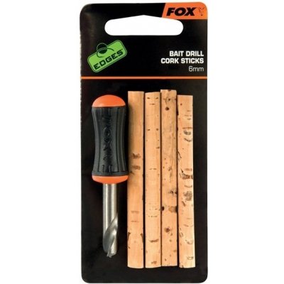 FOX - Korkové valčeky s vrtáčikom Edges Drill & Cork Stick Set 6 mm 4 ks