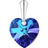 Silvego Strieborný prívesok Srdce 14mm Heliotrope so Swarovski® Crystals LSW007P