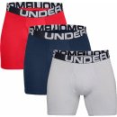 Under Armour Charged Cotton 6In 3 Pack Red/ Academy/ Mod Gray