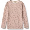 Detské tričko s dlhým rukávom z merino vlny ružové Wheat - Lilac flowers Veľkosť: 110