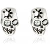 Sam's Artisans Náušnice Broken Skull Bone chirurgická oceľ INM040 +Darčeková krabička zdarma +Silikónová ochranná zarážka zdarma