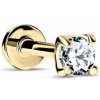 Danfil Labreta Piercingové náušnice DF 5550 zo žltého zlata, s diamantom