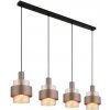 GLOBO 15560-4HA MILLEY závesné svietidlo 4xE27 čierna, kávová, jantárová