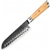 IZMAEL Damaškový kuchynský nôž Hisano Santoku 17.5 cm