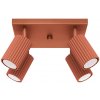 Sollux Lighting Stropné svietidlo Karbon, 4x okrovo červené kovové tienidlo, (možnosť polohovania)