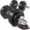 Hop-sport Liatinové jednoručky 2 x 15 kg + rukavice