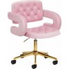 Activeshop Otočné křeslo 4Rico QS-OF213G sametově růžové