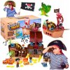 Námorná Loď pirátska Para Toys set s figúrkami béžová plastová so zvukom