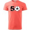 Futbal okrúhle narodeniny 50 - Klasické pánske tričko vyššej gramáže - S ( Korálová )