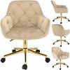 Stolička Largo na kolieskach béžová, zlatá podstava 41312 CM-323926