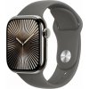 Apple Hodinky Series 10 GPS + Cellular, 42mm pouzdro z přírodního titanu s horskošedým sportovním řemínkem – velikost S/M