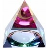 Nefertitis Pyramída pre Feng Shui veľká z dúhového krištáľu NF5033 - cca 5,6 x 5,6 cm