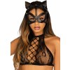 Leg Avenue Vegan Leather Studded Catmask Black